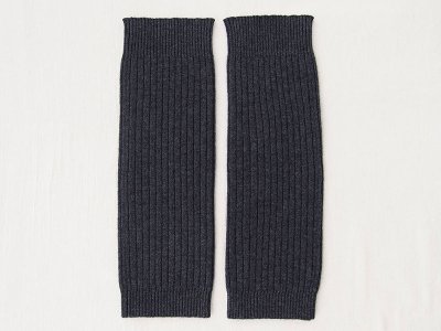 画像1: ［レディス］ウールカシミヤ　レッグウォーマー［膝下・40cm］墨