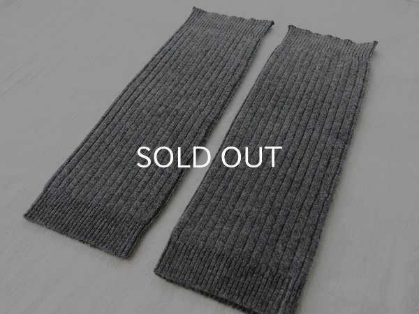 画像1: ［レディス］ウールカシミヤ　レッグウォーマー［膝下・40cm］灰 (1)