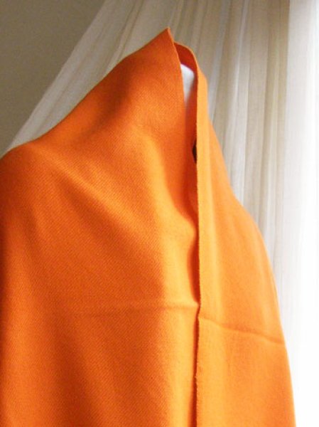 画像1: カシミヤウールブランケット・橙［90×160cm］ (1)