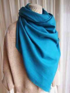 カシミヤシルクストール・淡蒼（フリンジ無） - ai,