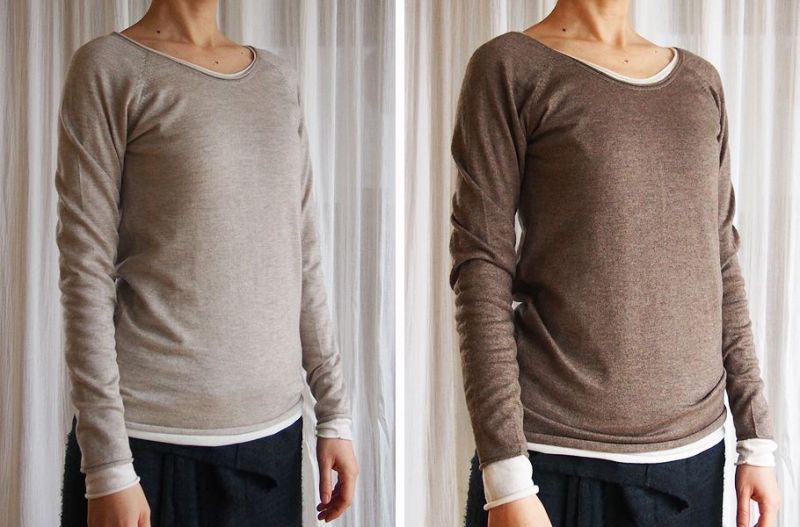 シルクカシミア　メランジ・ラグランセーター入荷